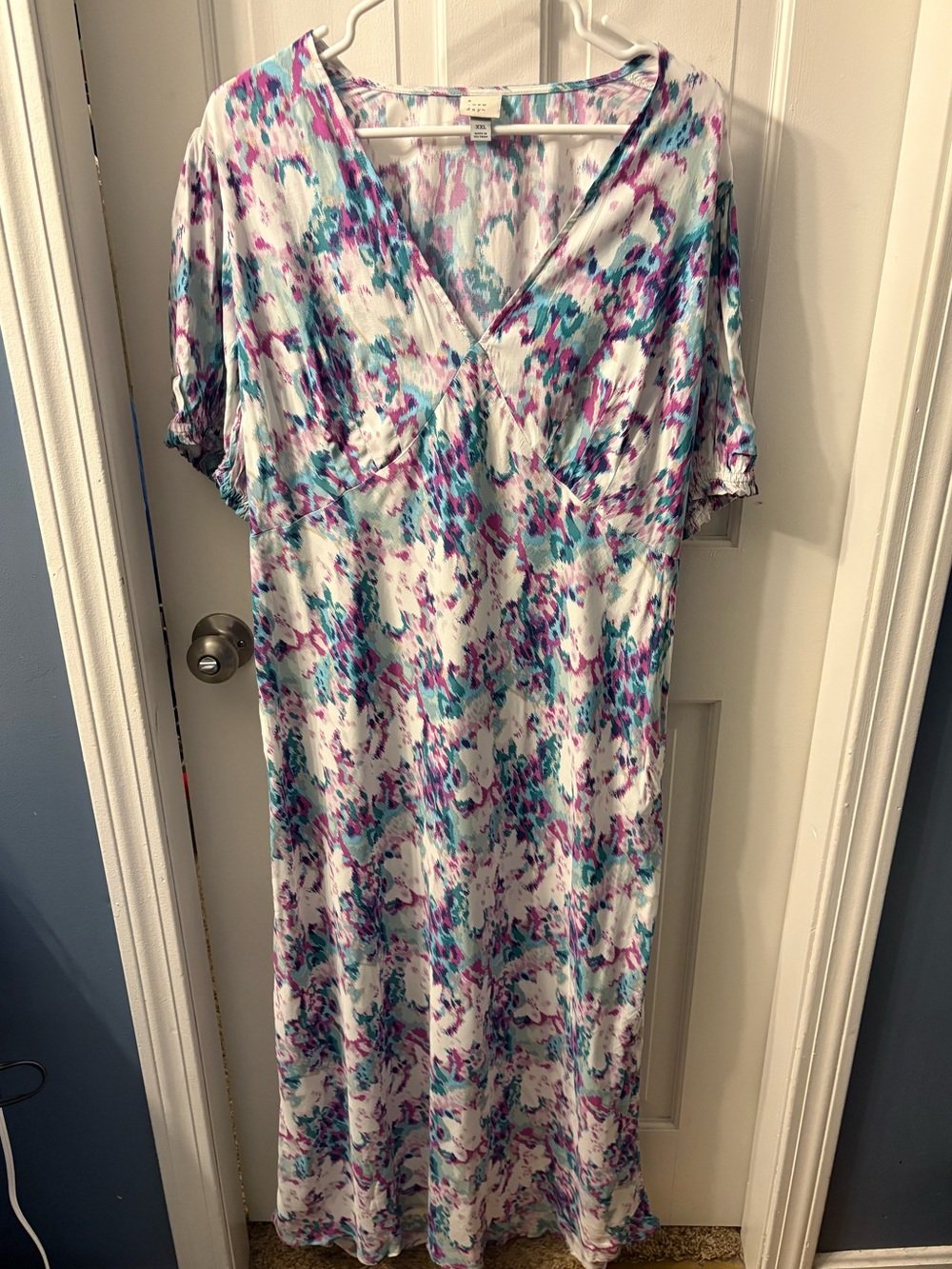 A New Day Abstract Floral Maxi Dress Multicolor
